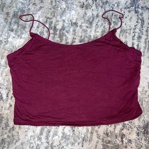 Maroon cropped tank top